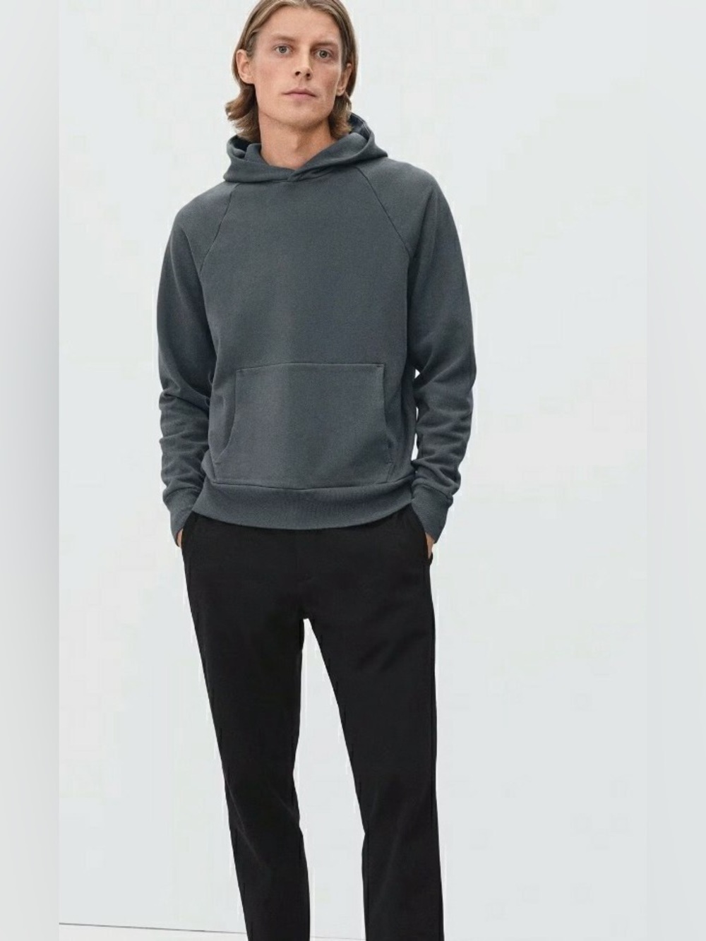 Everlane Men's Charcoal Gray Pullover Hoodie